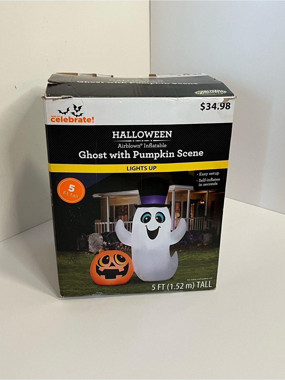 Inflatable Halloween Ghost W/Pumpkin